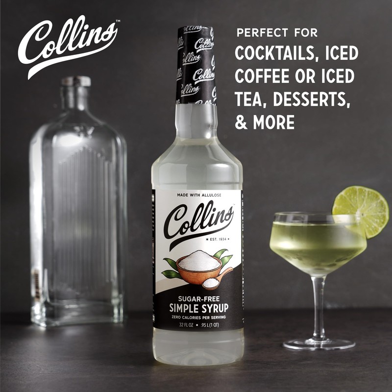 Collins Sugar Free Simple Syrup For Drinks, Sugar Free Coffee
