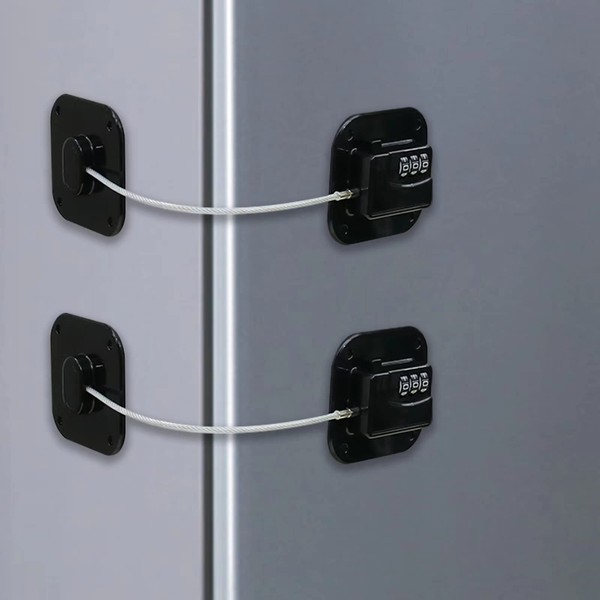 2 x Fridge Lock with Code No Drilling for Children