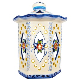 Generic Portuguese Pottery Hand Painted Alcobaça Ceramic Wall Lantern (Large)