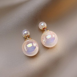 Pearl Earrings for Women Trendy Gold Pearl Hoop Earrings Double Pearl Earrings Silver Pearl Drop Earrings Big Pearl Stud Earrings Wedding Prom Party Elegant Jewelry Gifts