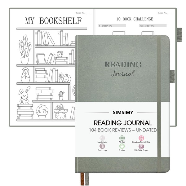 SIMSIMY Reading Journal with 104 Book Reviews, Book Journal for
