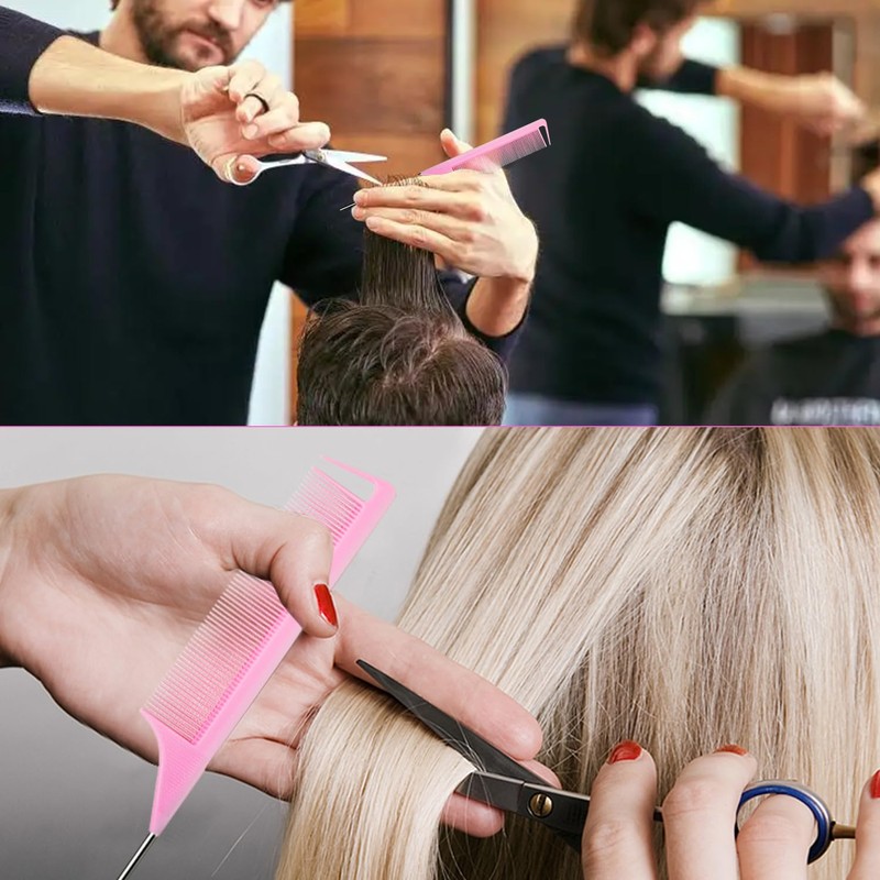 Rat Tail Combs 3PCS, Parting Combs for Braiding Hair Carbon
