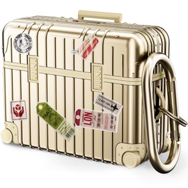 AirPods Pro 2 Case Cover, KOREDA Funny Suitcase Design Case for Airpods Pro 2nd Generation/1st Generation (2023/2022/2019), Cute Fashion Protective Hard Case for Women Men with Keychain