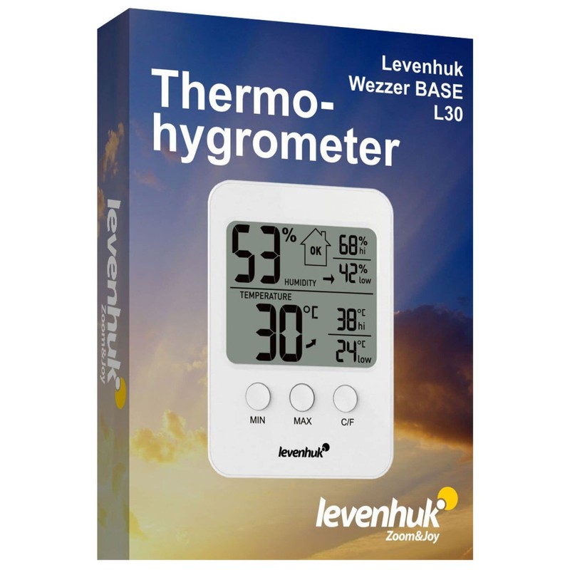Levenhuk Wezzer Base L30 White Wireless Digital Thermohygrometer with Integrated