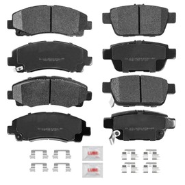 ACB ZONE Front and Rear Disc Brake Pads Set Ceramic w/Hardware Replacement for 2009 2010 2011 2012 2013 2014 Acura Tl 2006 2007 2008 2009 2010 2011 Honda Ridgeline