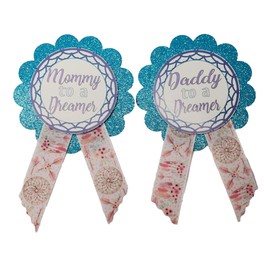 Little Dreamer Mommy & Daddy to Be Pin Dreamcatcher Baby Shower Pin for parents Pink Teal It's a Girl Sprinkle