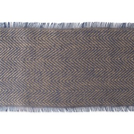 DII Jute Burlap Table Runner, Chevron Blue, 14 x 72