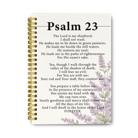 THDSE Rustic Lavender Christian Bible Journaling Notebooks, Christian Notebook Prayer Journal for Women, Church Notes Notebook PSALM 93, Scripture Hardcover Spiral Notebook College Ruled 5.5 x 8.3