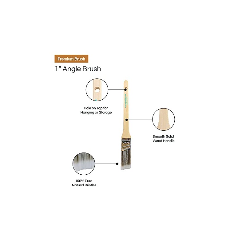 Vermeer Paint Brushes 6-Pack Angle Brushes in Assorted Sizes for