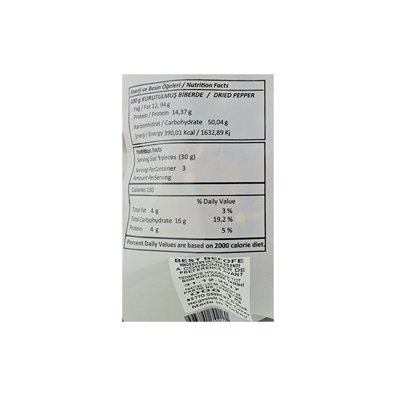 Oncu Dried Vegetable for Stuffing (Dried Pepper, Single Bag (25