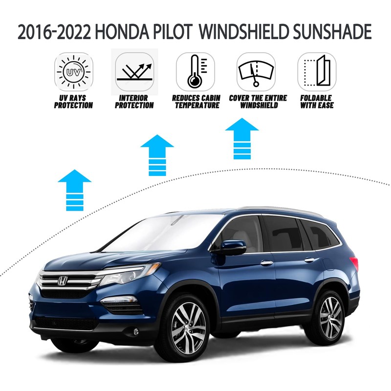 D-Lumina Windshield Sun Shade for 2016-2025 Honda Pilot Accessories, Front