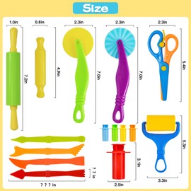 LCY WEDSHI Playdough Tool Set, 15 Pcs Play Dough Tools Sets for Kids Ages 4-8, Playdough Accessories Includes Cutters Roller, Rolling Pins, Safety Scissors, Plastic Knife