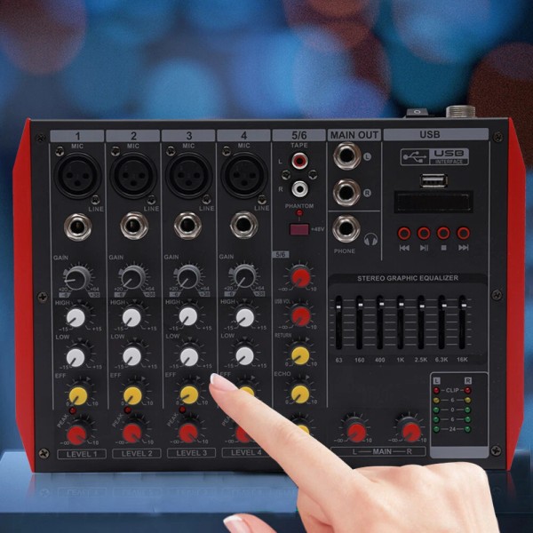 Does not apply 6 Channel Audio Mixer Bluetooth USB DJ