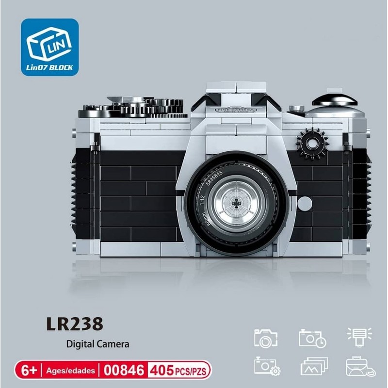 Small Block Building Figure Reproduction Semi-Automatic Mechanical SLR Camera