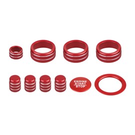 Aluminum Air Conditioning Control Knob Covers Compatible with Honda Civic 2025-2022, CR-V 2025-2023, Acura Integra 2025-2023 Accessories 10pcs Red