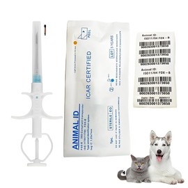 5 Packs 1.25x7mm, YurMemo Universal Pet Microchip Registratable RFID Animal Implant Chip for Management and Tracking, 134.2kHz FDX-B Pet ID Tags for Pets, Cat, Dog, Rabbit,Cow, Sheep, Pig,Fish