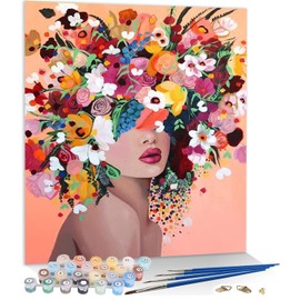 KAMIERFA Painting by Numbers Painting Adult DIY Hand Painted Oil Painting on Canvas Beginner Painting Sets 40 x 50 cm Without Frame, The Princess
