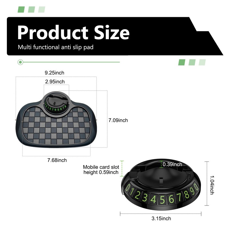 lekiliky Multifunction Car Anti-Slip Mat, Car Dashboard Storage Pad with
