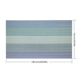 Candumy Blue Placemats for Kitchen Table Set of 8,Heat Stain Non Skid Insulation Crossweave Woven Textilene Vinyl PVC Washable Tablemats for Dinner Table