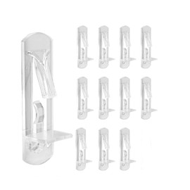 SONASH 12 Pack 7.9mm Locking Shelf Support Pegs Clear Plastic Clips for 5/8" Thick Shelves (Clear)