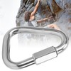 Outdoor Stainless Steel Triangle Shape Screw Lock Carabiner Mounteering Safety