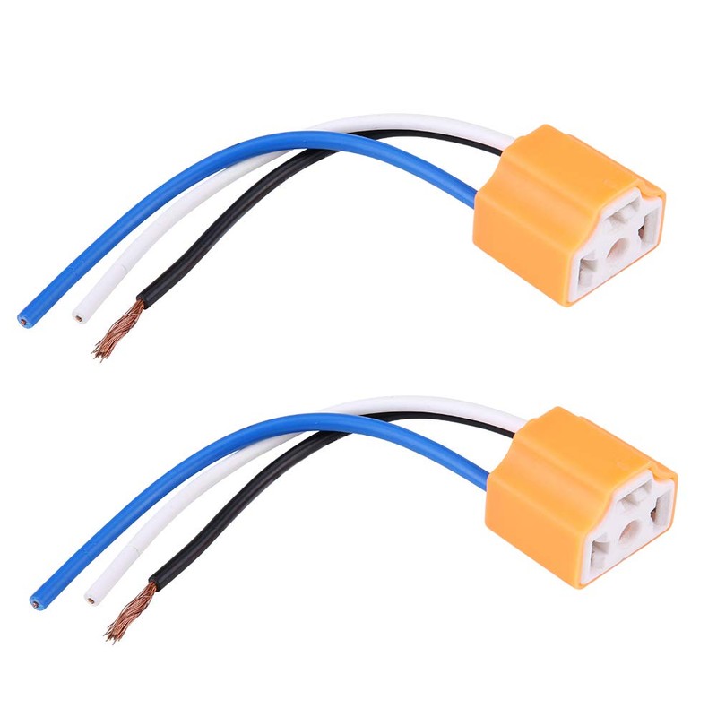 H4 Plug Motorcycle, Headlight Connector, 2 Pieces, Headlight Bulb, Right
