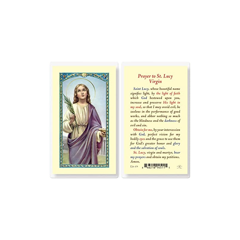 Prayer to St. Lucy Virgin Laminated Holy Cards, 25-Count Value