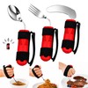 Bendable Adaptive Utensils 3-Piece Set, Parkinsons Fork Spoon Rocker Knife,