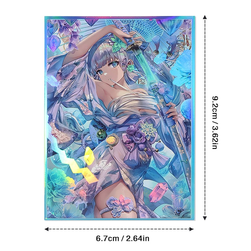 Anime Card Sleeves 50 PCS HD Holographic Card Sleeves Trading