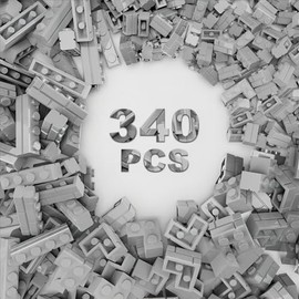 Newbeoding Classic Building Bricks, 340 Pcs Masonry Profile Bricks Wall Bricks Blocks, Compatible with Major Brands Parts and Pieces, Creative Building Block Toys (340 Pcs) (Light Gray)