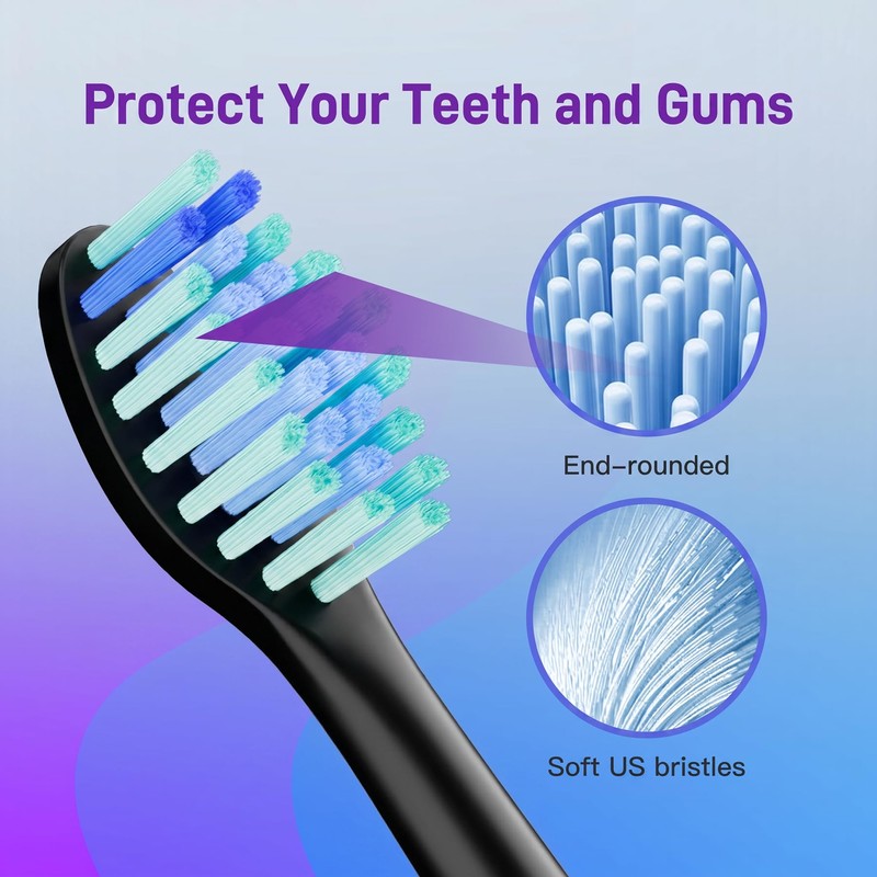 Replacement Brush Heads Compatible with AquaSonic Black Series Toothbrush