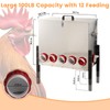 100LB Automatic Chicken Feeder with Cover, Large Capacity Metal Chicken
