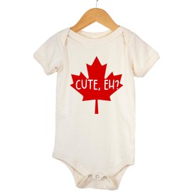 Cute Eh? Bodysuit, Canadian Baby Onesie®, Cute Baby Clothes, Unisex Baby Bodysuit for Baby Shower Gift (Natural, 0-3 Months)