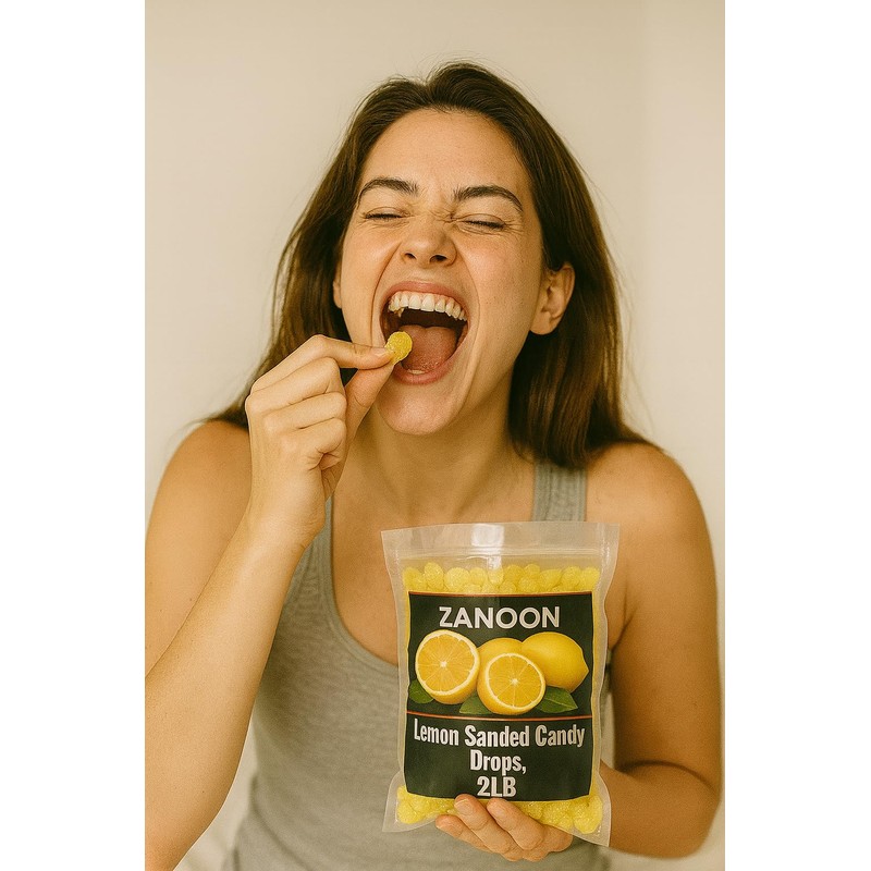 Old-Fashioned Lemon Sanded Hard Candy Individually Wrapped, 2LB Bag by