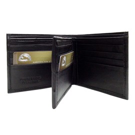 ASHLIN Men's Bi-fold Leather Wallet - 100% Lambskin Napa | Lined Currency Compartment | 16 Card Pockets | Midnight Black [7953-07-01]