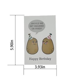 Funny Birthday Card for MEN WOMEN, 30th 40th 50th 60th 70th 80th 90th Birthday Card Gifts for WIFE Husband, "SHOULD WE GET SMASHED OR FRIED", Cute Birthday Card for Dad Family