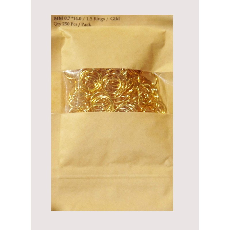 250 Large Size 14 mm BRASS Rings Fasteners Clasps Antique