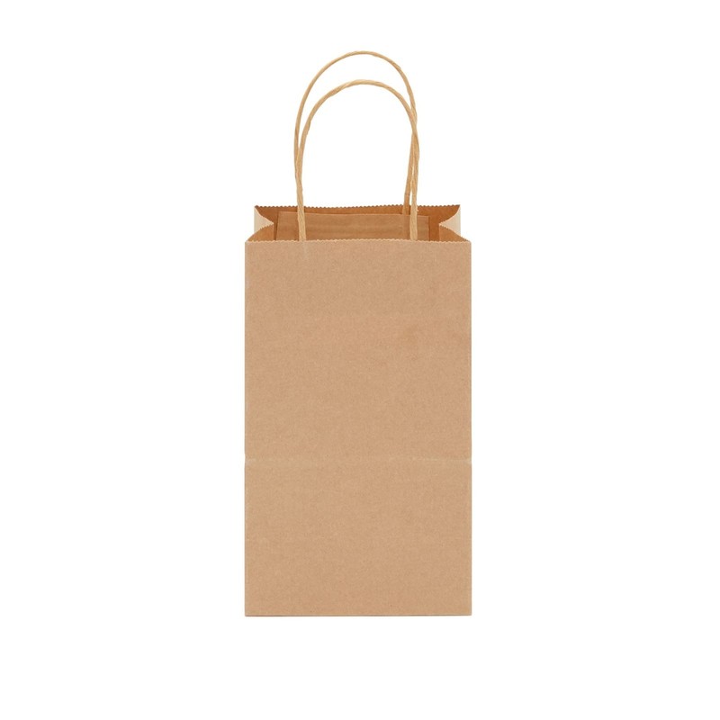 Juvale Mini Gift Bags with Handles - Brown Paper Party