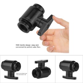 G1/4 Inch Water Cooling Valve, G1/4" Female Black Water Ball Valve with Handle for Computer Water Cooling System