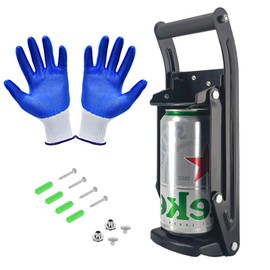 Can Crushers for Recycling, Aluminum Can Crusher for 16oz & 12oz Soda & Beer Can, Wall Mounted Can Smasher with Gloves