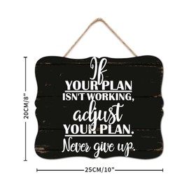 DecStic If Your Plan Isn't Working, Adjust Your Plan Never Give Up Wooden Sign Rustic Wall Plaque Bible Scripture Home Wall Decoration For Grandpa Papa Dad Boyfriend Teacher Housewarming Gift 8x10in