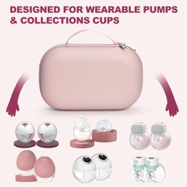 Wearable Breast Pump Bag Carrying Case for Momcozy & Willow, Use with Hands Free Wearable Breast Pumps for Security/Medela/eufy/Bluefair, Travel Pumping Bag with Nipple Ruler & Removable Tray(Holds 2)