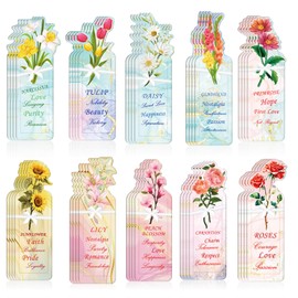 BiSiViO Flower Bookmarks for Reading Women - 40 Pack - Floral Book Mark Page Clips - Aesthetic Book Marker for Book Lovers, Students, Teachers Reading