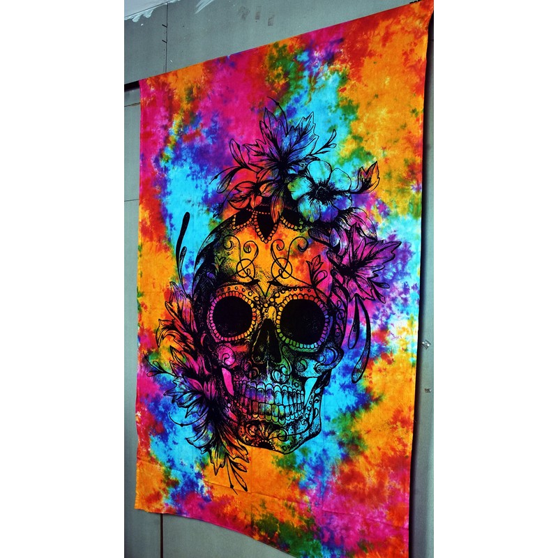 ICC Skull Tapestries Grateful dead Tapestry psychedelic Tapestry Wall hanging
