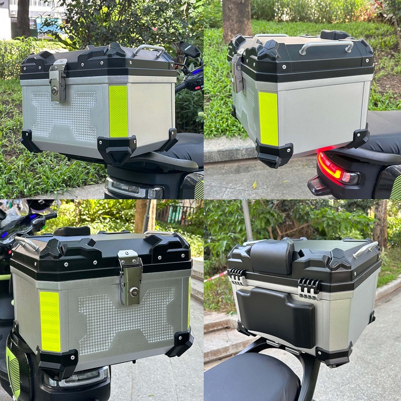 Motorcycle Top Case 45L Aluminum Motorcycle Top Trunk Tail Box