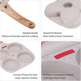 QUXING Crepe Pfanne 19cm Antihaftpfanne Omlettpfanne Pfannkuchen flache Pfanne ，Antihaft,Induktionstauglich und Gasherd,für Eiern, Speck, Schinkenscheiben，Spiegelei Ei Pancakes (Weiß)