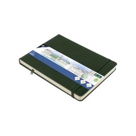 Sketchbook Kangaro A5 Landscape Forest Green PU Hard Cover 80 Sheets 140 g Cream Paper with Elastic Band and Ribbon