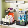 Delamu 2 Pack Metal Bathroom Organizers and Storage, 2 Tier