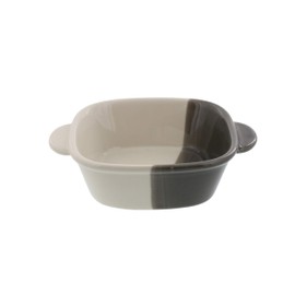minoruba（ミノルバ）グラタン皿 正角 バイカラー 耐熱皿 角皿 カフェ食器 (グレー)