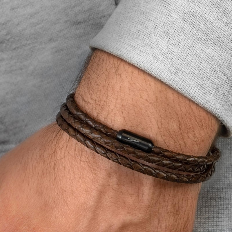 Simaru Unisex Leather Bracelet Made in Germany, Genuine Leather Wrap